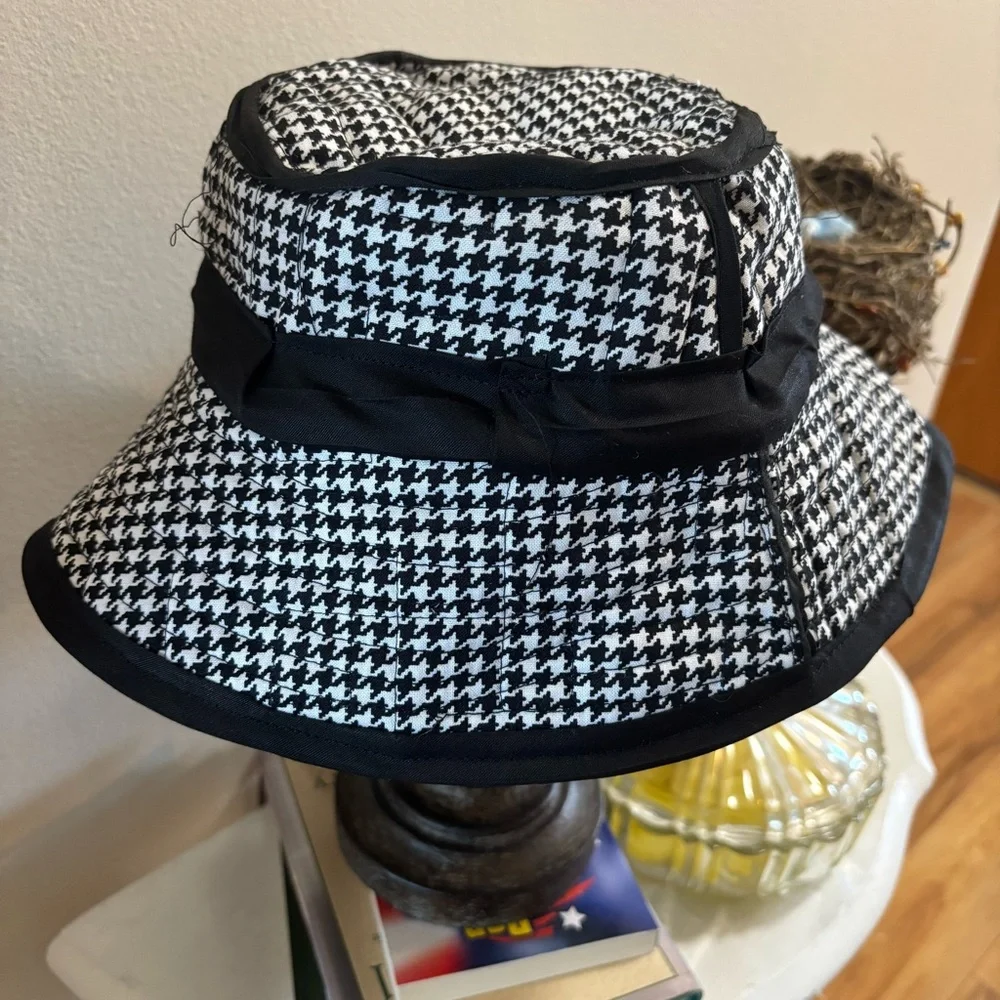 22” Batman/Houndstooth Blue and Black Reversible‎ Bucket Hat Hand Crafted 002